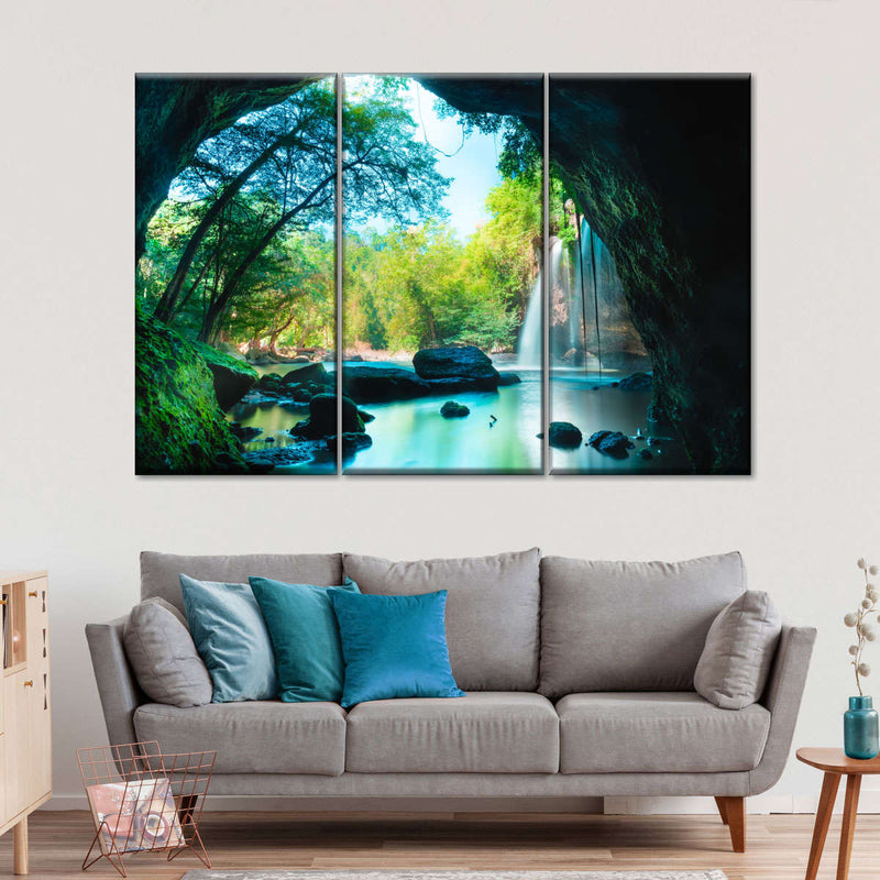 Thai Cave Waterfall Wall Art