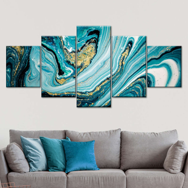 Dynamic Abstract Marble Wall Art