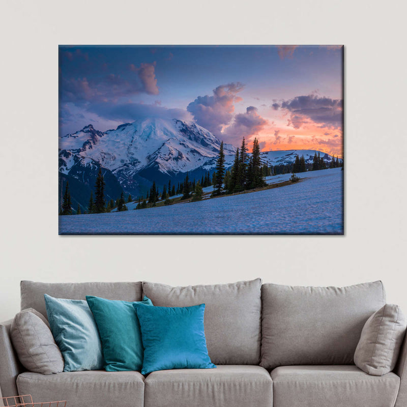 Mt. Rainier At Sunset Wall Art