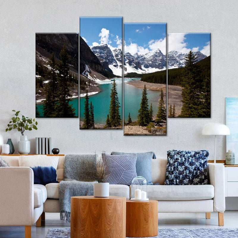 Moraine Lake At Banff Park Wall Art