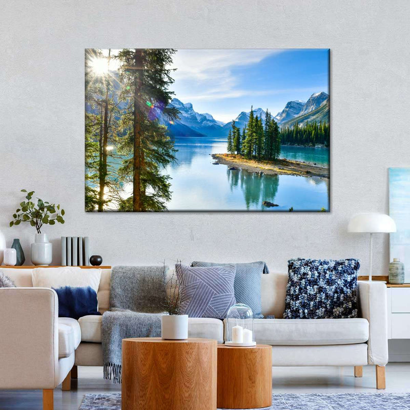 Sunny Maligne Lake Wall Art