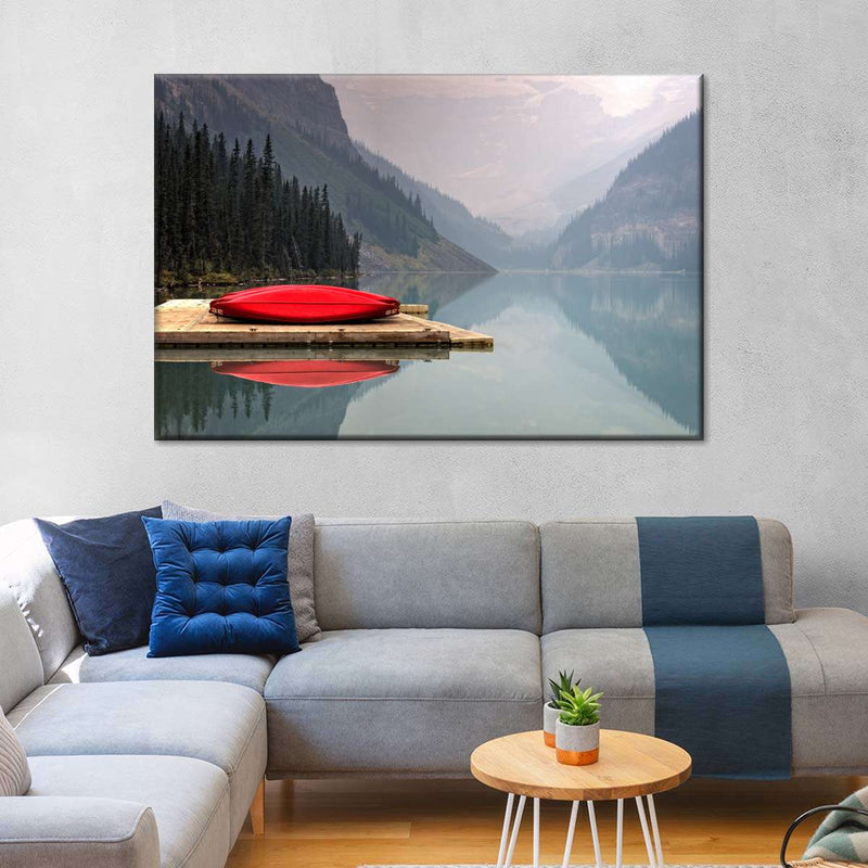 Mountain Lake Kayak Wall Art