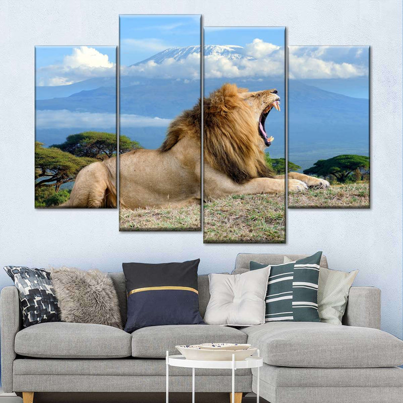 Roaring Safari Lion Wall Art