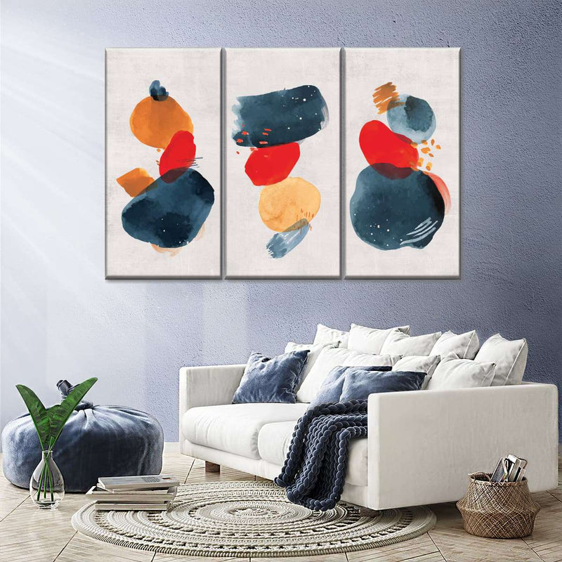 Watercolor Blotches Canvas Set Wall Art