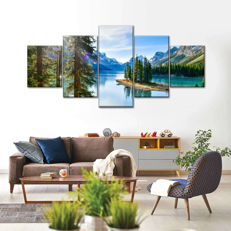 Sunny Maligne Lake Wall Art