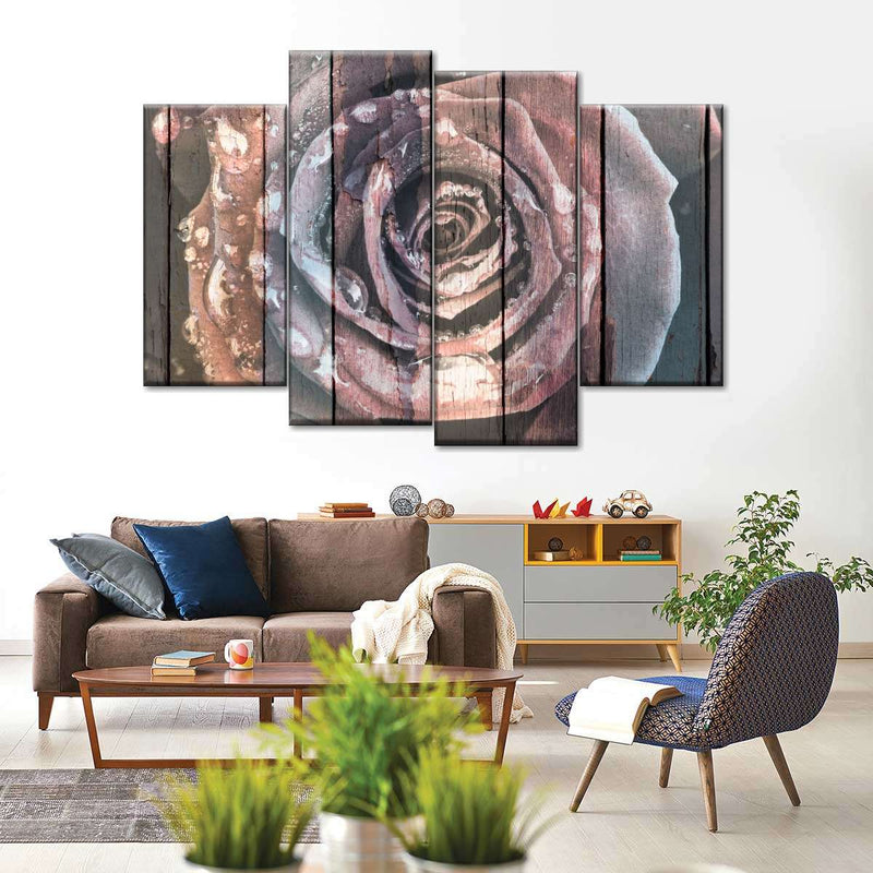 Colorful Wooden Rose Wall Art