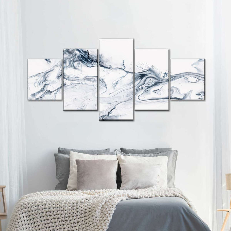 Grey And White Abstract Wall Art