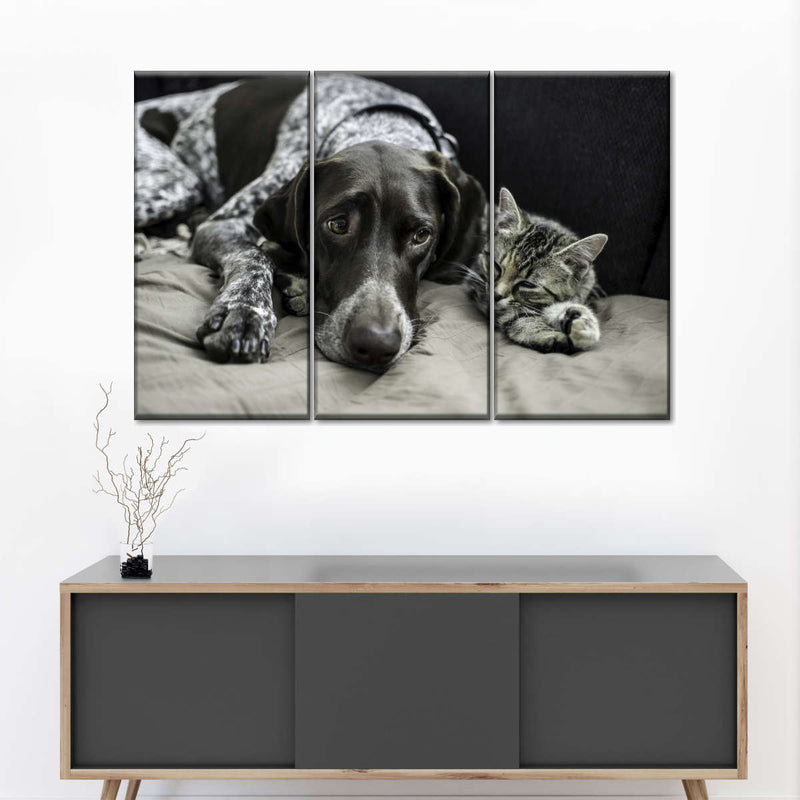 Dog And Cat Friends Wall Art