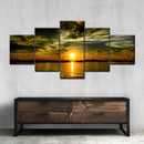 Glowing Beach Sunset Wall Art