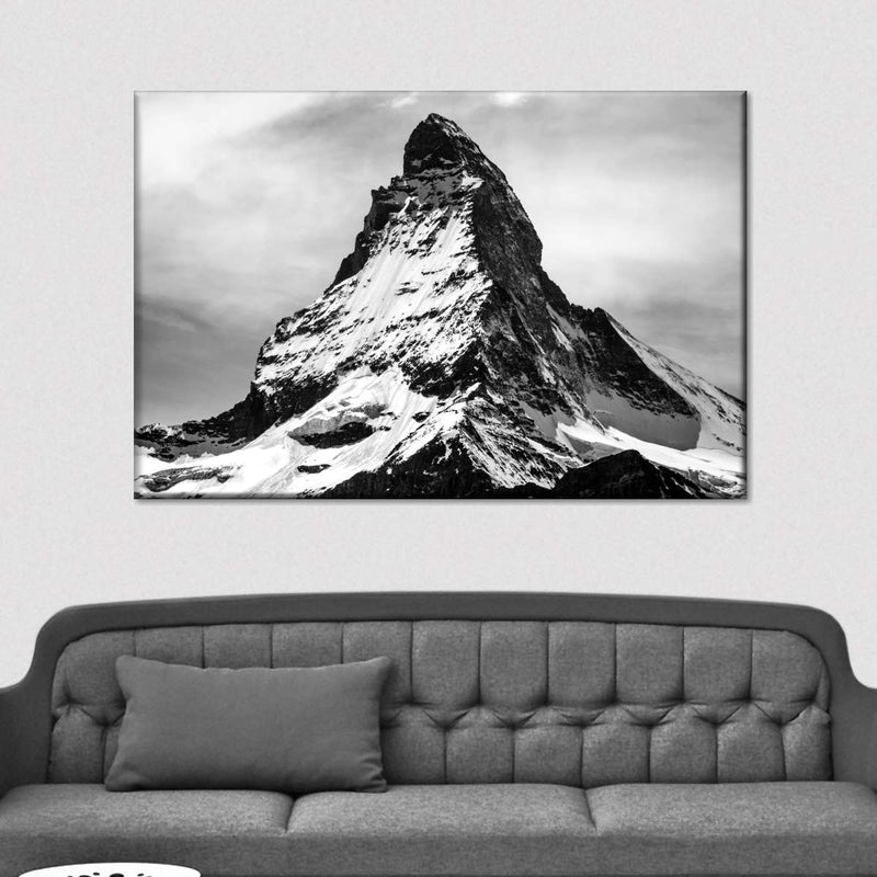 Monochromic Matterhorn Mountain Wall Art