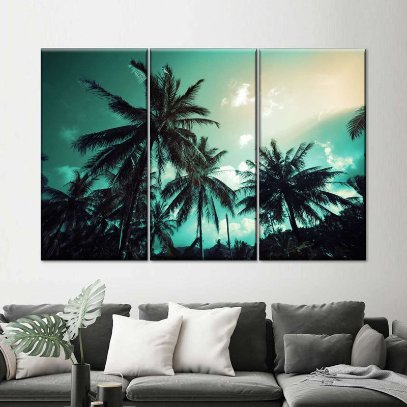 Retro Style Palm Trees Wall Art