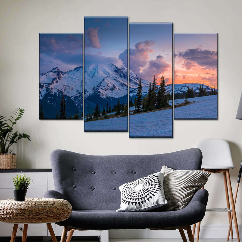 Mt. Rainier At Sunset Wall Art