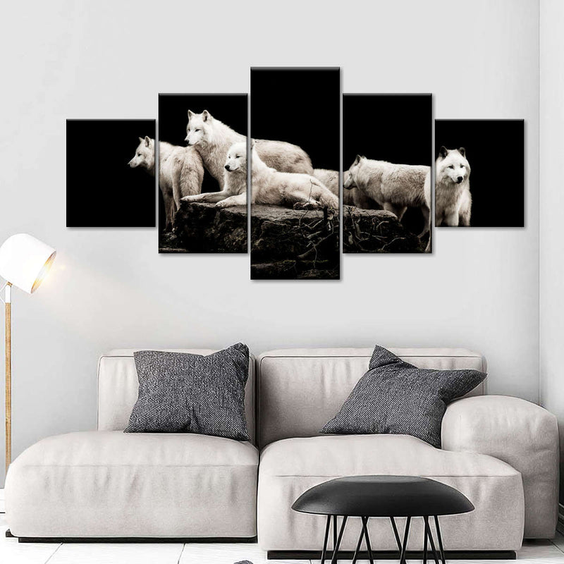 White Wolves Wall Art