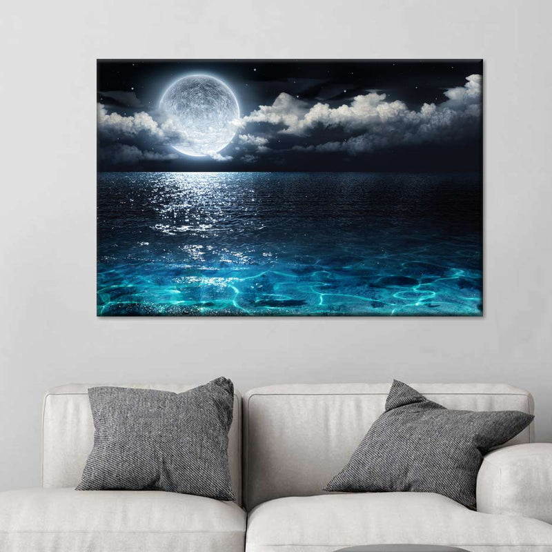 Romantic Full Moon Wall Art