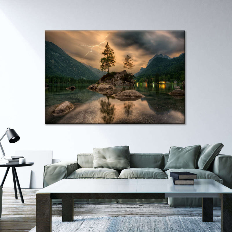 Magical Lakeside Mountain Wall Art