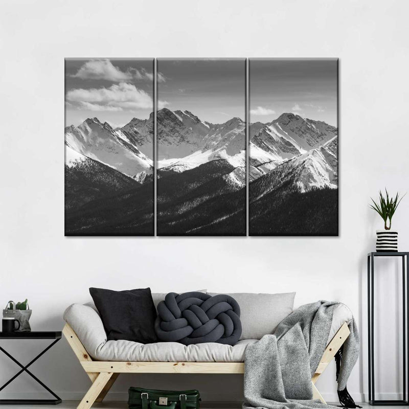 Monochrome Rocky Mountains Wall Art