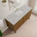 James Martin Laurent 60" Dual Mount Single Bathroom Vanity, Honey Oak