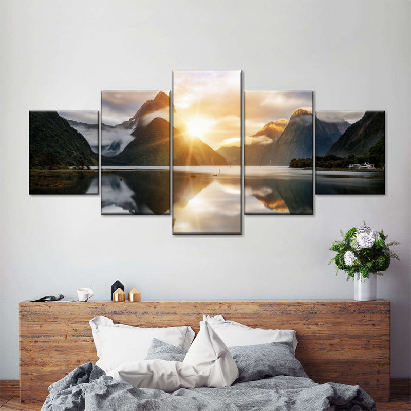 Milford Sound Mountain Sunrise Wall Art