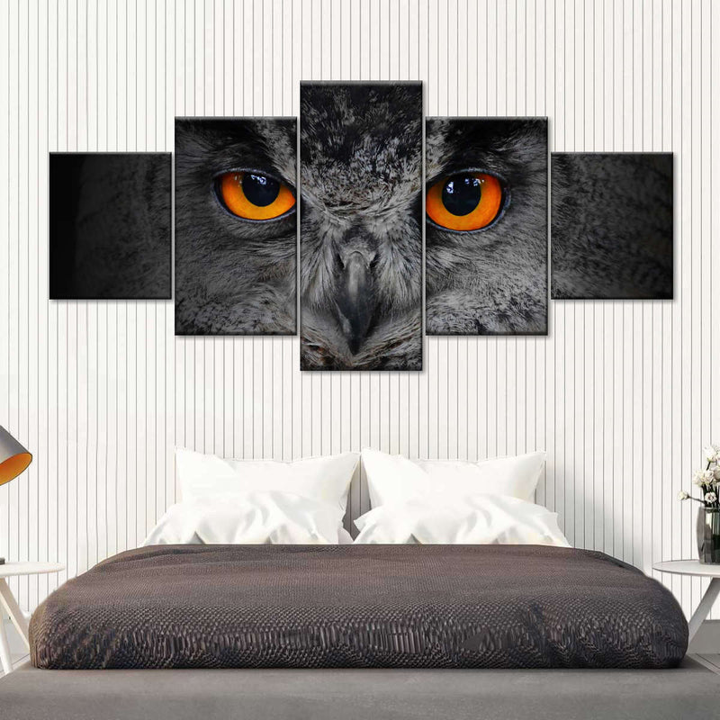 Mesmerizing Gray Owl Wall Art