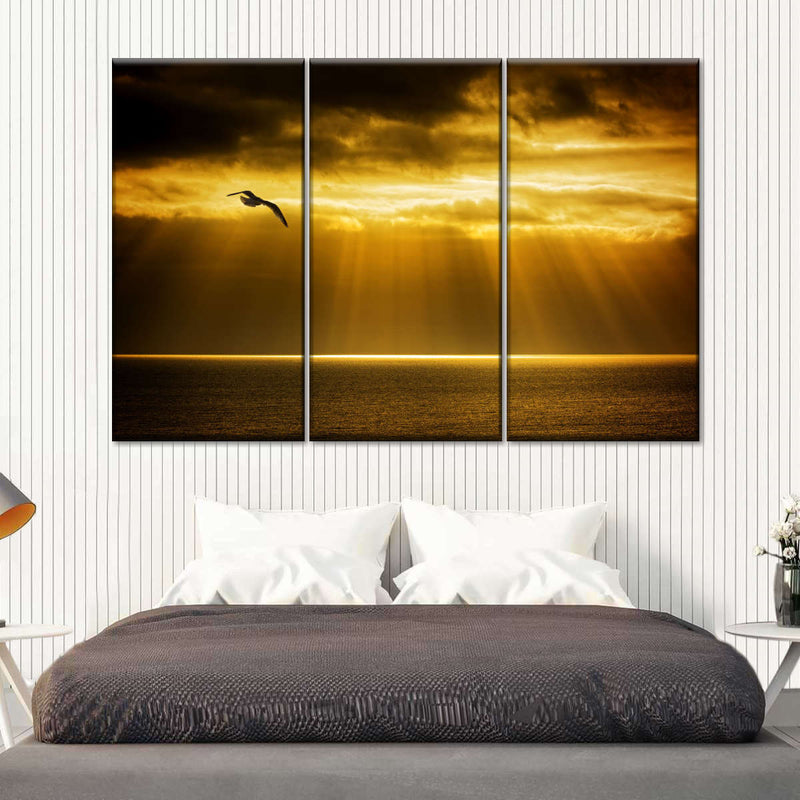 Golden Ocean Sky Wall Art