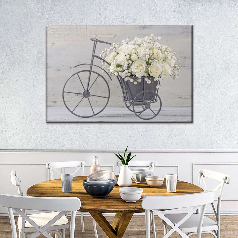 White Rose Bouquet Wall Art