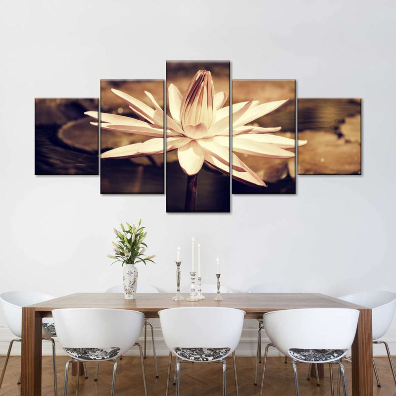 Sepia Lotus Flower Wall Art