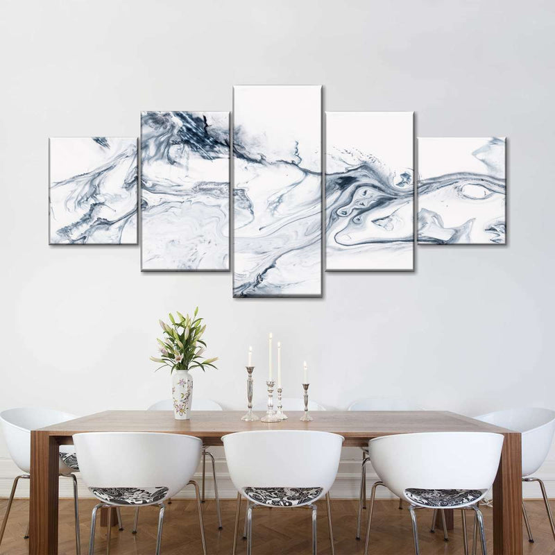 Grey And White Abstract Wall Art