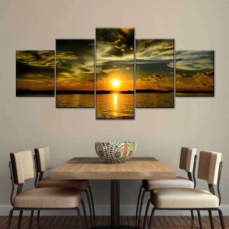 Glowing Beach Sunset Wall Art