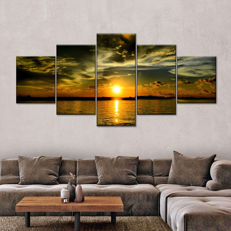 Glowing Beach Sunset Wall Art