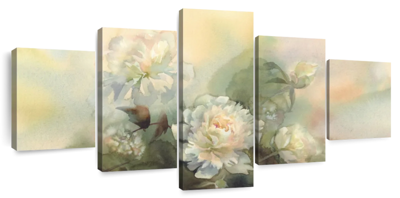 Abstract Bouquet Of Peonies Wall Art