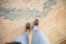 10x14 Vintage Distressed Bulgarian Herati Design Carpet