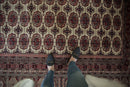 12.5x12.5 Vintage Fine Pakistani Bokhara Design Square Carpet