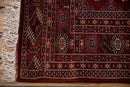 6x6.5 Vintage Fine Pakistani Bokhara Design Square Carpet