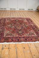 5x6 Vintage Heriz Square Rug