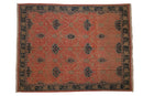 9x12 Vintage Tea Washed Indian Arts And Crafts Soumac Design Carpet