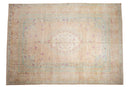 10x14 Vintage Distressed Bulgarian Kerman Design Carpet