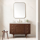 James Martin Amberly 48" Dual Mount Single Bathroom Vanity, Mid-Century Walnut