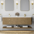 James Martin Allamari 72" Floating Double Bathroom Vanity, Dune Mist