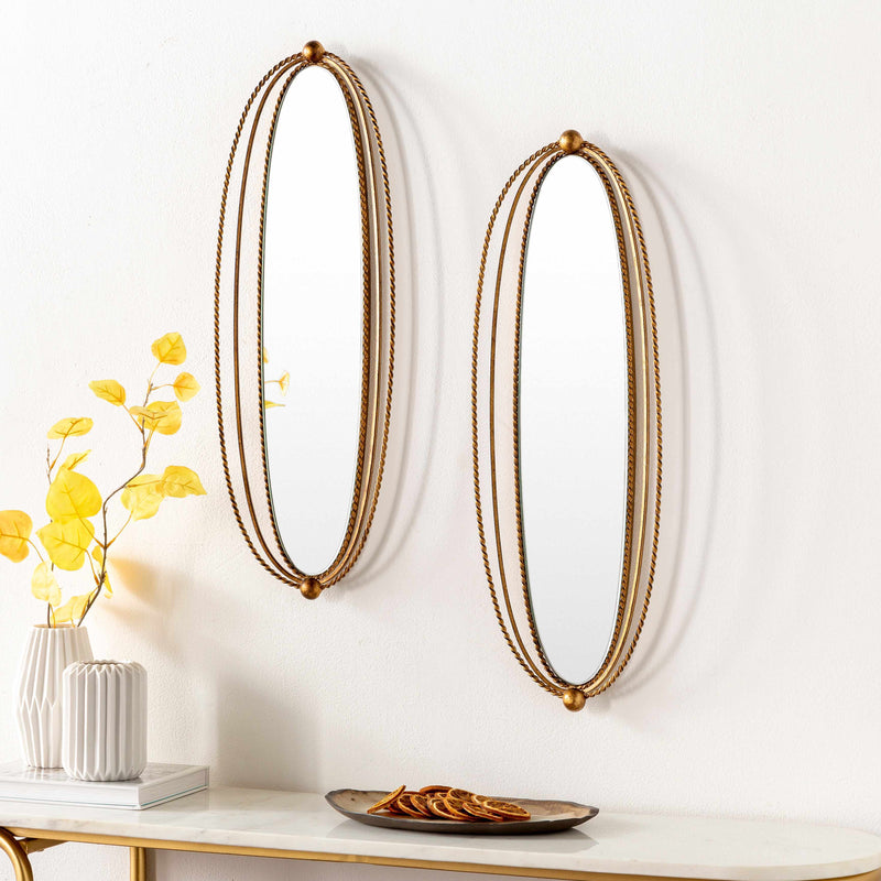 McCordsville Gold Brass Oval Mirror Set