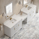 James Martin Bellshire 120" Single Bathroom Vanity, Bright White