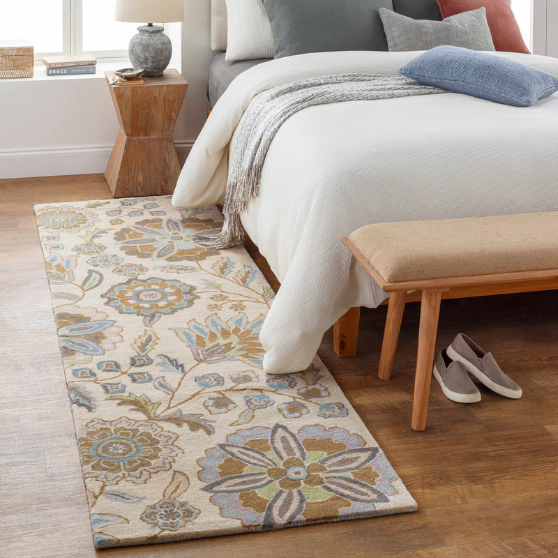 Mack Floral Wool Area Carpet