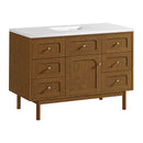 James Martin Laurent 48" Dual Mount Single Bathroom Vanity, Honey Oak