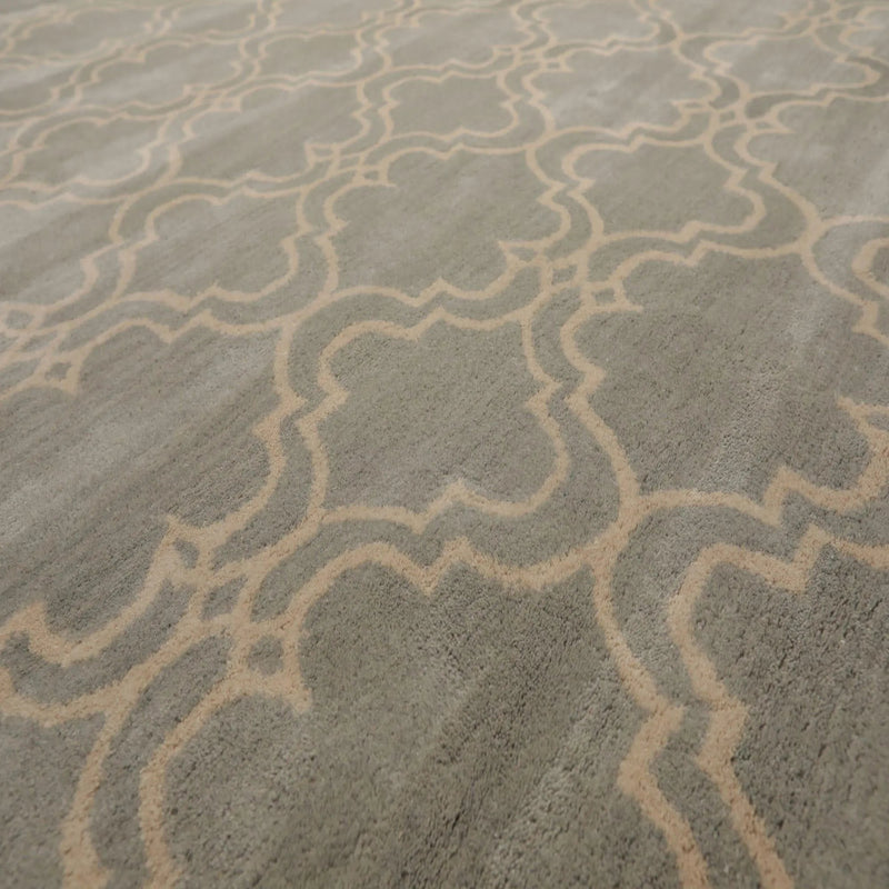 9x12 Gray, Beige Hand Tufted 100% Wool Modern & Contemporary Persian Oriental Area Rug