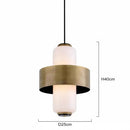 GobekUsa Glass Brass Pendant Light - Medieval Style LED Chandelier for Dining, Kitchen, Bedrooms