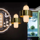 GobekUsa Glass Brass Pendant Light - Medieval Style LED Chandelier for Dining, Kitchen, Bedrooms
