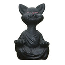 Meditative buddha cat figurine set – living room ceramic decor by Decorbites