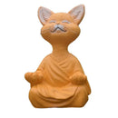 Meditative buddha cat figurine set – living room ceramic decor by Decorbites