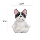 Meditative glossy bulldog resin statue set 5 piece garden decor by Decorbites