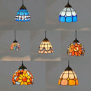 Mediterranean Mosaic Stained Glass Pendant Light