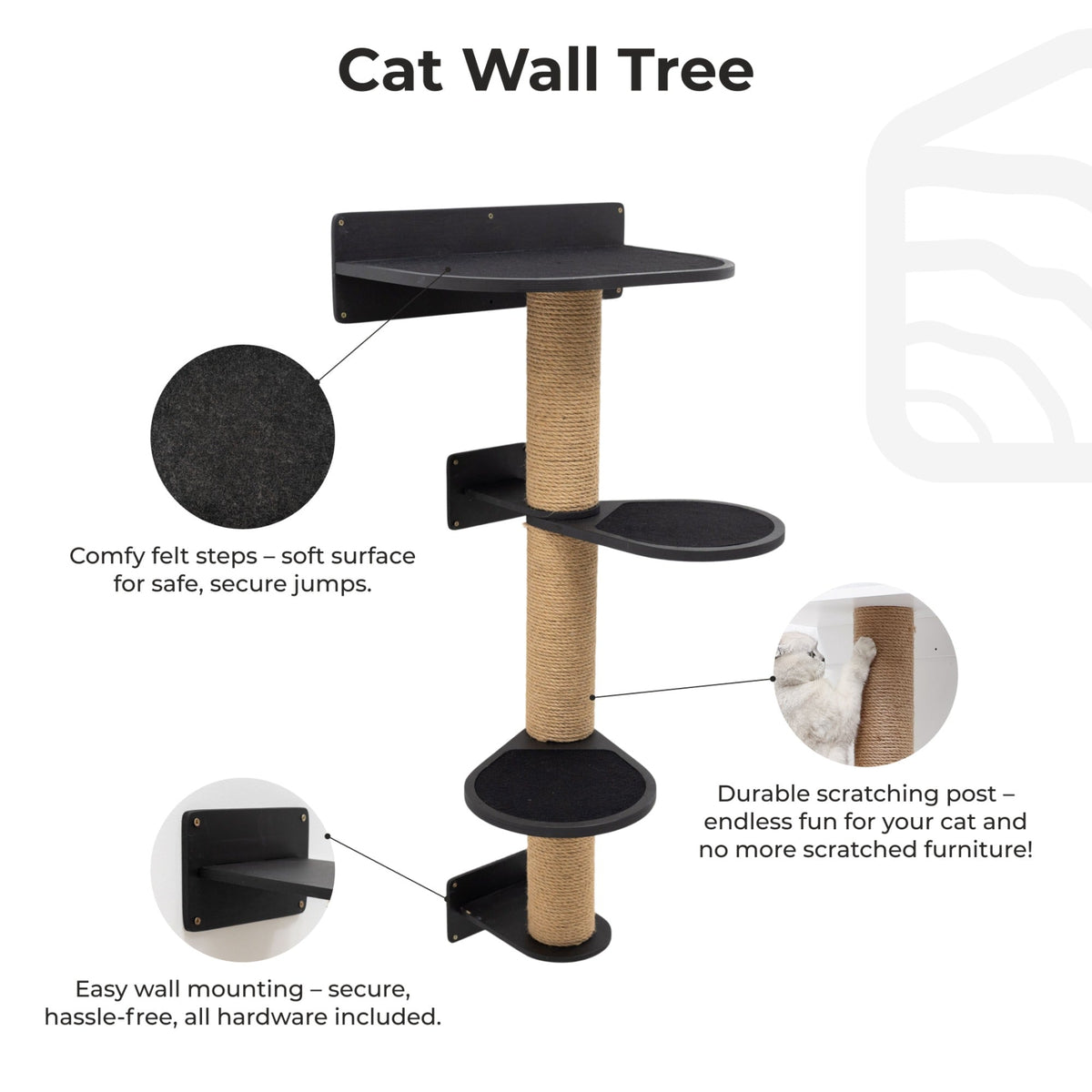 Medium Cat Tree – Black, photo 7 of 7